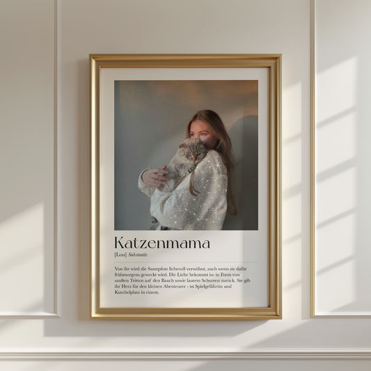 "Katzenmama" Definition Glitzerprint