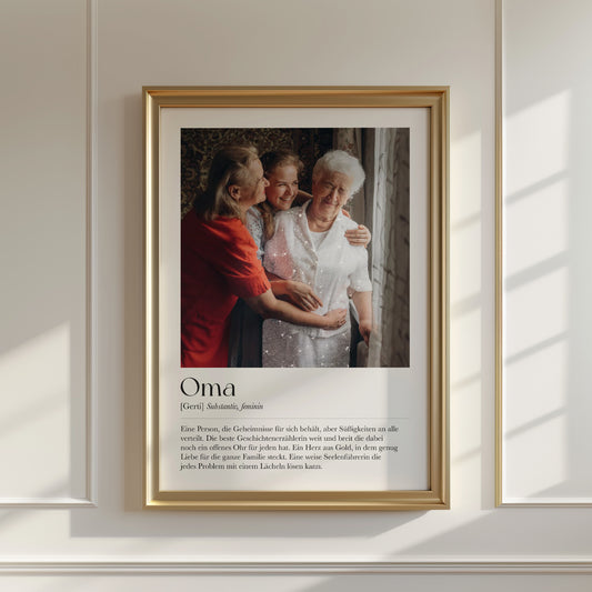 "Oma" Definition Glitzerprint