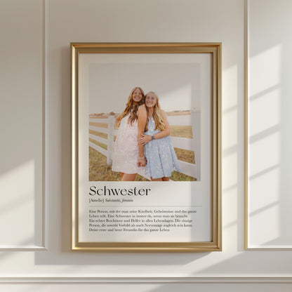 "Schwester" Definition Glitzerprint