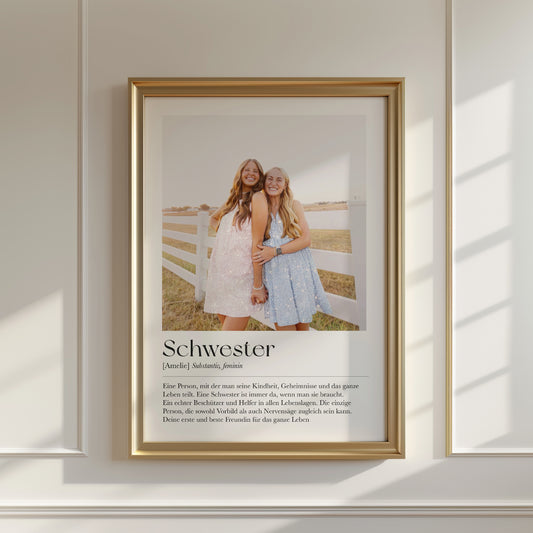 "Schwester" Definition Glitzerprint