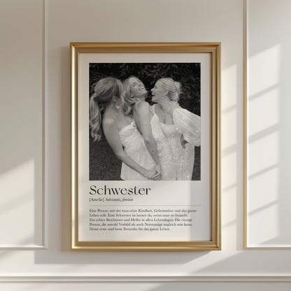 "Schwester" Definition Glitzerprint